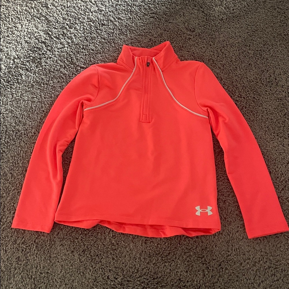 Under Armour Bright Coral Quarter-Zip Top